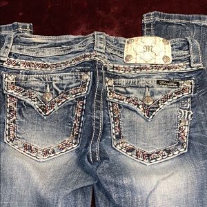 Miss Me size 26 boot cut ripped jeans